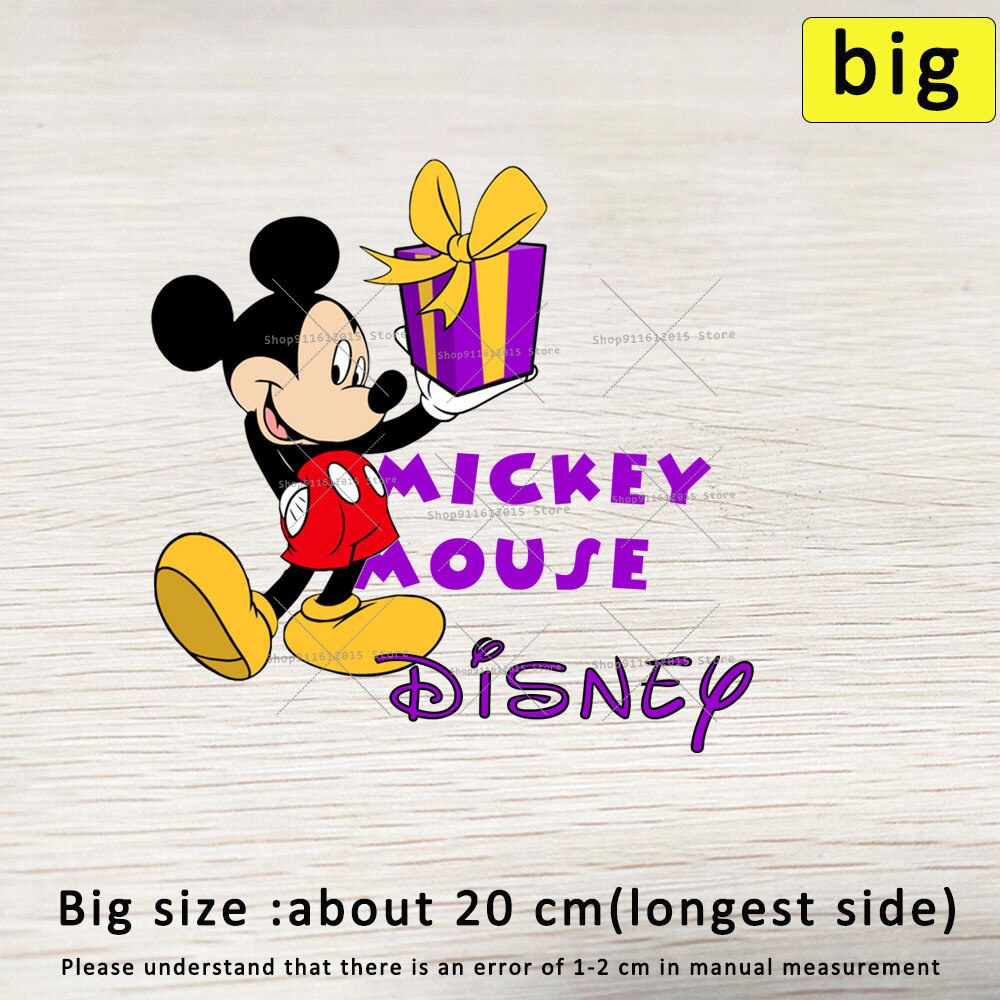Image of Mickey Minnie DIY Transferencia De Calor Ropa Pegatina Disney Plancha En Parche Bebé Disfraz Decoración Lindo Dibujos Animados Camisa Parches #5