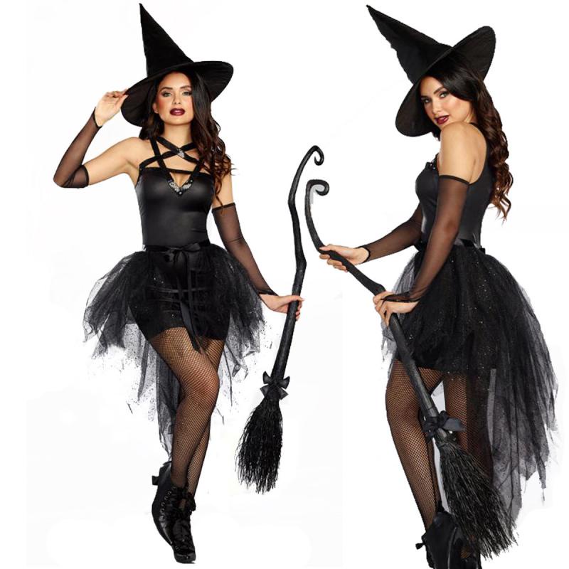 Disfraces De Bruja De Halloween Para Mujeres Adultos Fantasía Negro Vestido  De Fiesta Carnaval | Shopee Colombia