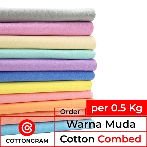 Cottongram camiseta Material de tela algodón peinado Premium serie de  colores claros por 500 gramos | Shopee Colombia