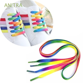 2PCS Rainbow Multi-Color Flat Shoe Laces Shoelaces Strings for Unisex Sneaker \ 