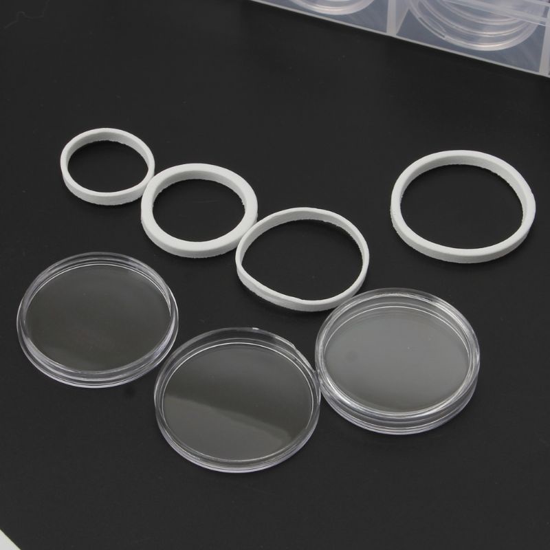 AB 100Pcs 30 Mm Cápsulas De Monedas Proteger La Junta De La Colección Caja De Almacenamiento Transparente