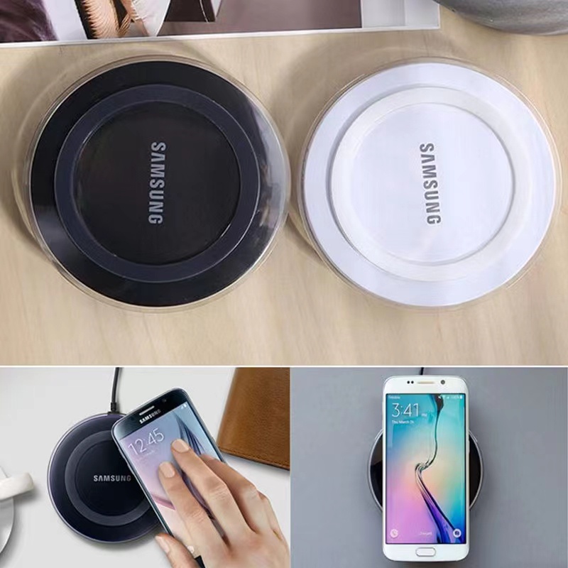 QI Samsung-Almohadilla De Carga Inalámbrica Para Galaxy S6 S7 S8 S9 Plus