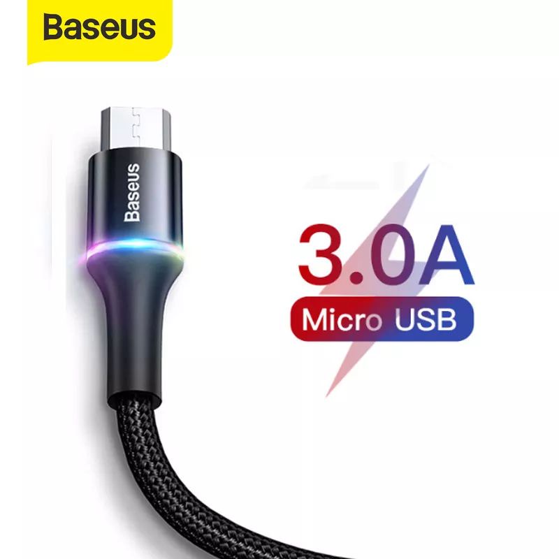 Image of Led BASEUS HALO Cable LIGHTNING de carga rápida / MICRO USB / tipo-C 1M elija uno sí con usted HP #1