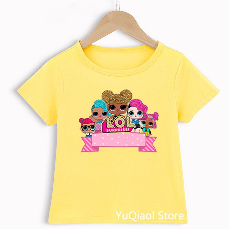 LOL Surprise Camiseta De Los Niños Otoño Invierno Básico Niñas Tela Sorpresa Adolescente Amarillo Ropa Personalizada DIY 3-13 Años #10