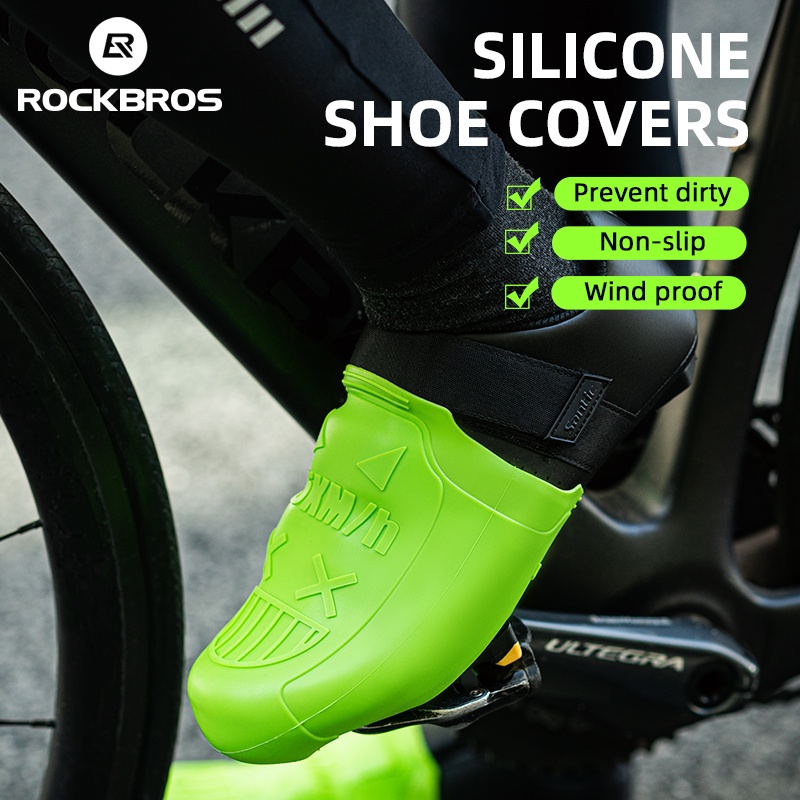 ROCKBROS-Funda Impermeable De Silicona Para Zapatos De Bicicleta , Resistente Al Desgaste , MTB , Protector De Carretera