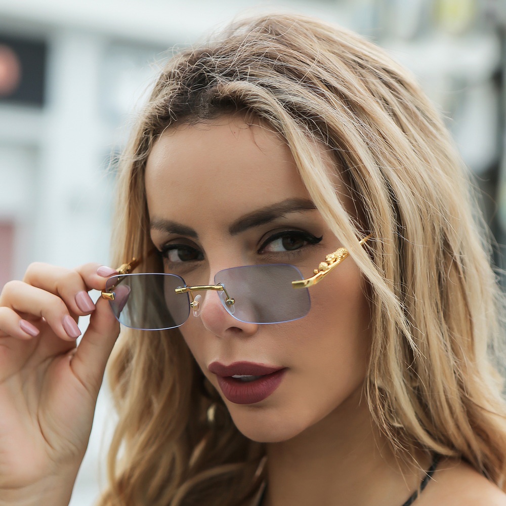 Cartier Gafas De Sol Cuadradas Sin Marco Para Y Mujeres Nueva Moda De Lujo retro metal color UV400 2572 | Shopee Colombia