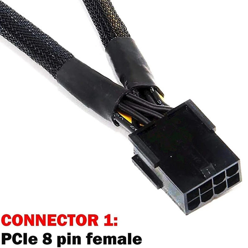 [En stock] Y-Splitter Cable De Extensión GPU PCIe 8 Pines Hembra A Dual 2X (6 + 2) Macho PCI Express Adaptador De Alimentación Trenzado 20cm DELI