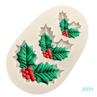 Image of JEEP Christmas Holly Leaf Decoración Fondant Molde De Silicona Para Pasteles Chocolate Caramelo Moldes