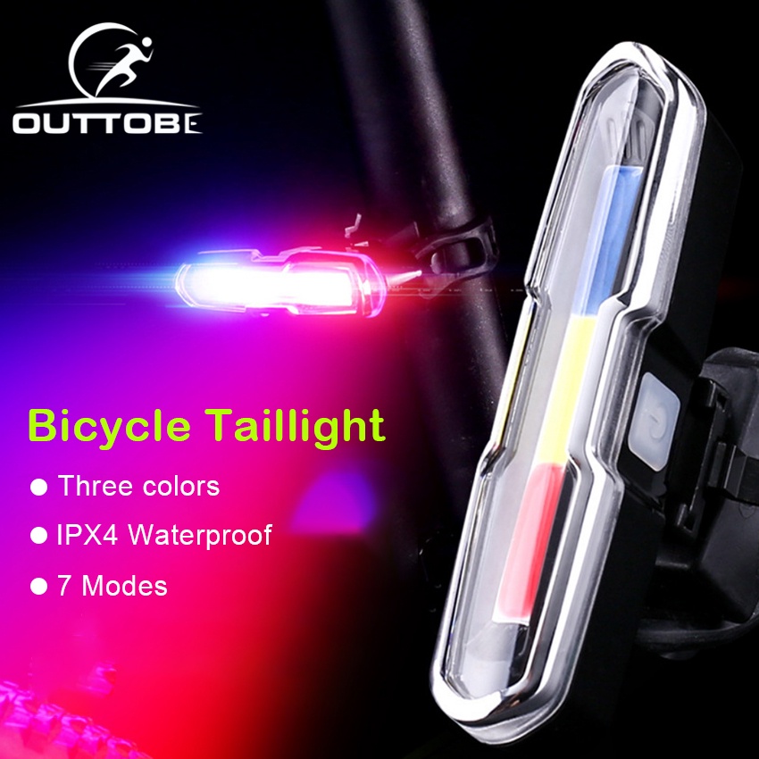 Outtobe Luz Trasera De Bicicleta LED De Freno USB Recargable Señales De Giro Lámpara De Ciclismo Casco Impermeable Para MTB Carretera