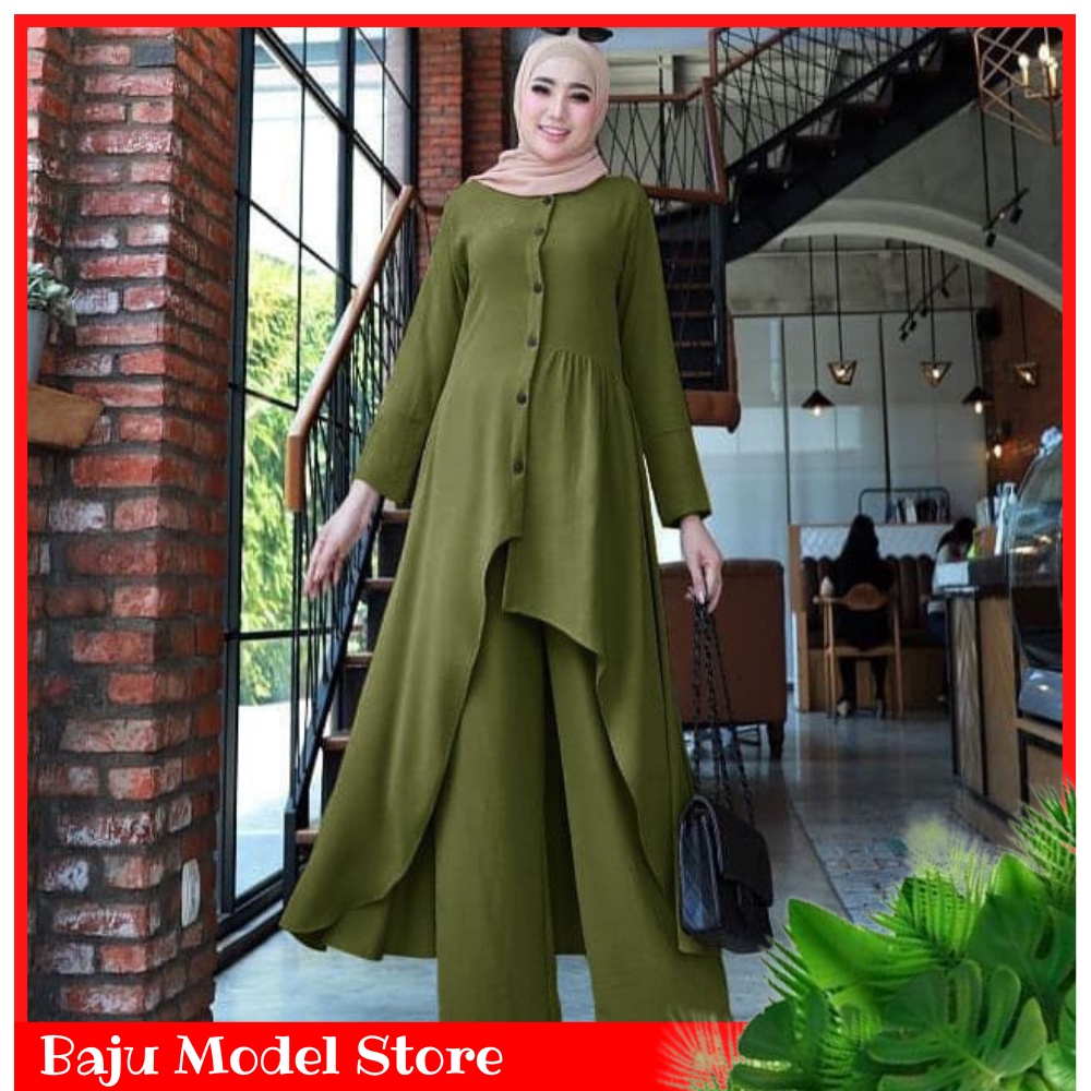 Modelo de ropa - llanura de las mujeres trajes conjunto Storia Busui un  conjunto presente último Moscrepe ropa de mujer musulmana Moscrepe moda  adolescente tendencia moderna | Shopee Colombia