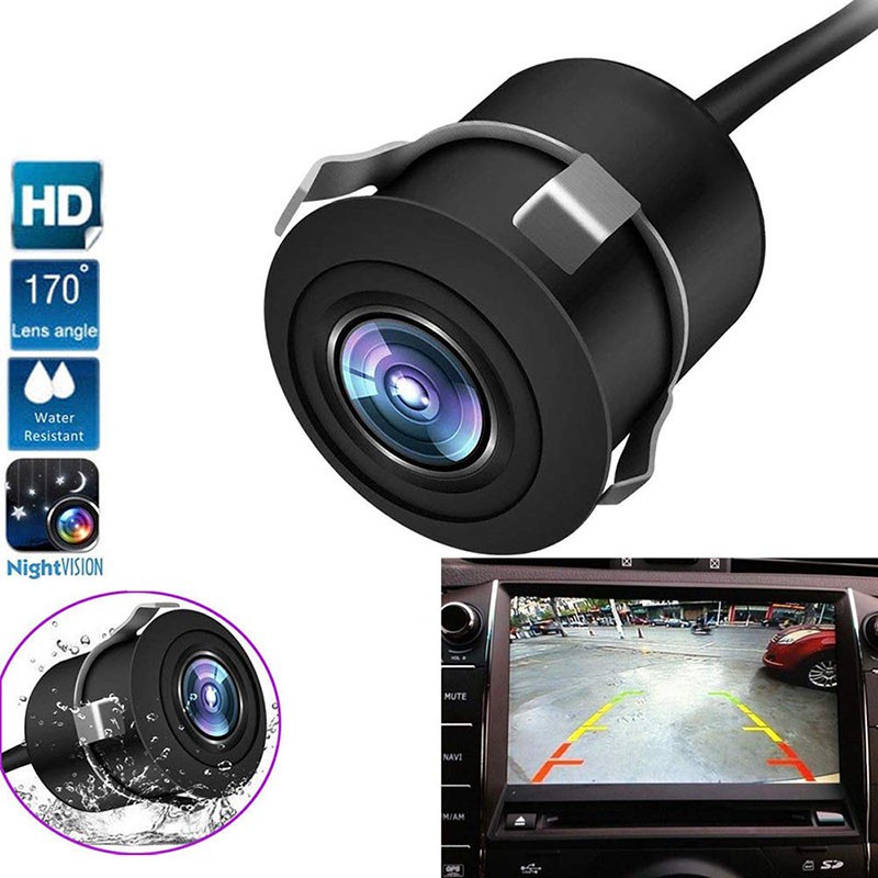 Cámara de visión trasera 170 ° mini auto color cámara vehículos impermeable visión nocturna auto cámara 
