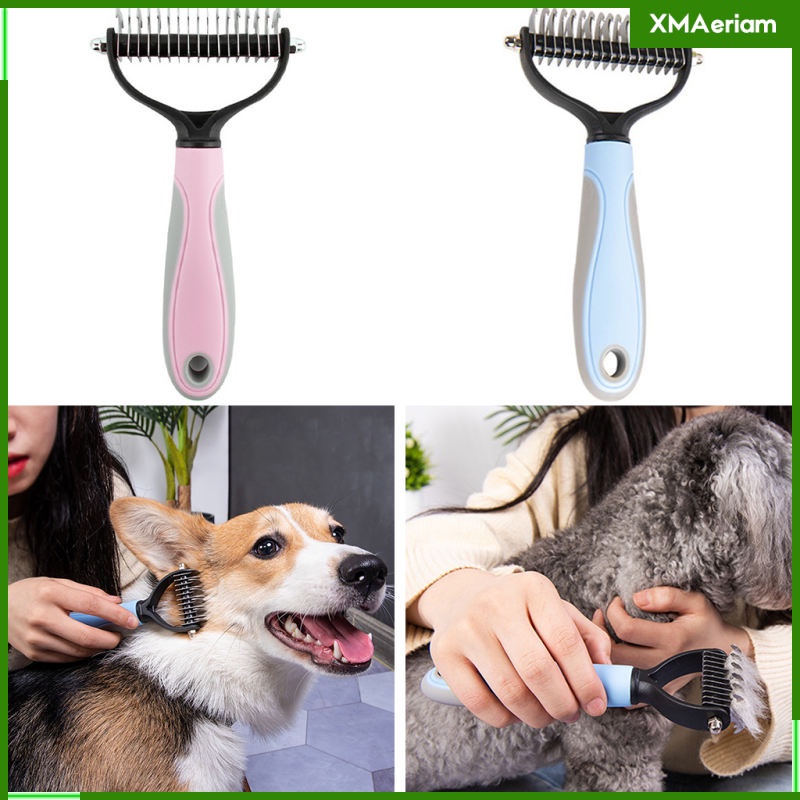 Image of cepillo profesional de aseo para mascotas, peine de rastrillo, elimina nudos, seguro de dematting, cepillo para gato, pelo largo, pelo largo, perros, razas #4