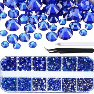 VIKSAUN 2000 piezas de gemas de espalda plana de cristal redondo con pinzas y bolígrafo de recolección de diamantes de imitación 