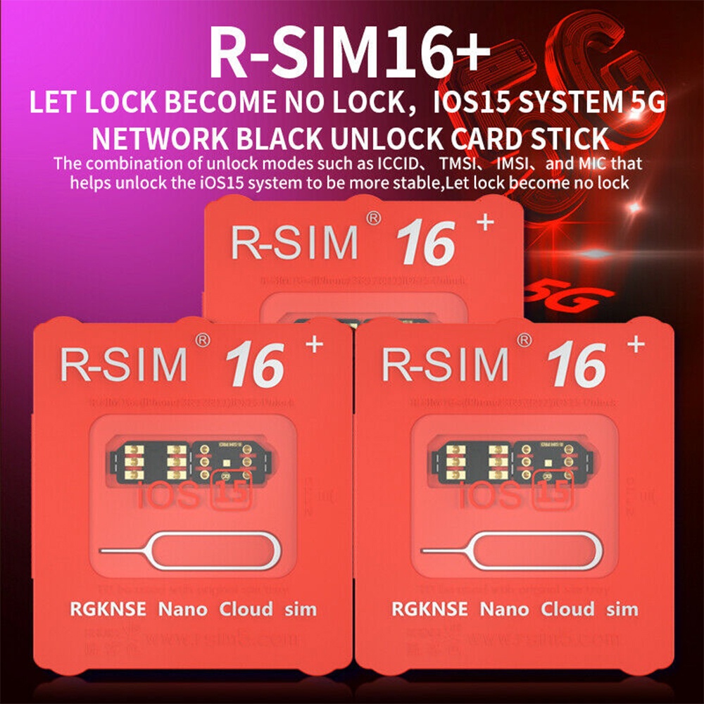 R-sim 16 tarjeta Nano desbloqueo Rsim apto para iOS 15 Iphone 13 12 Mini 12 Pro Xs Max 8 ， 