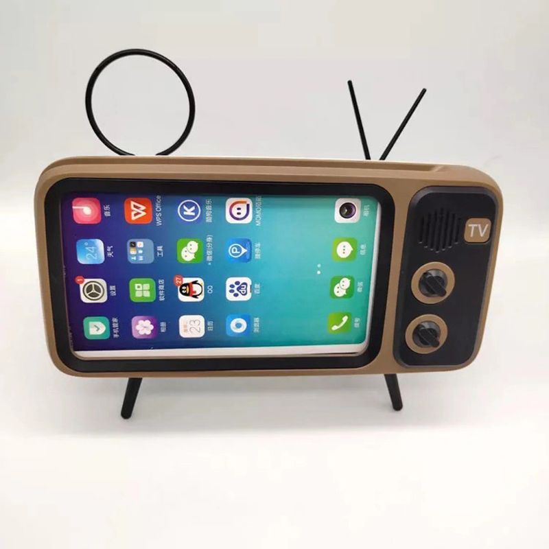 REV Mini Altavoz Retro TV Teléfono Móvil Soporte De Pantalla Inalámbrico Portátil Altavoces De Audio