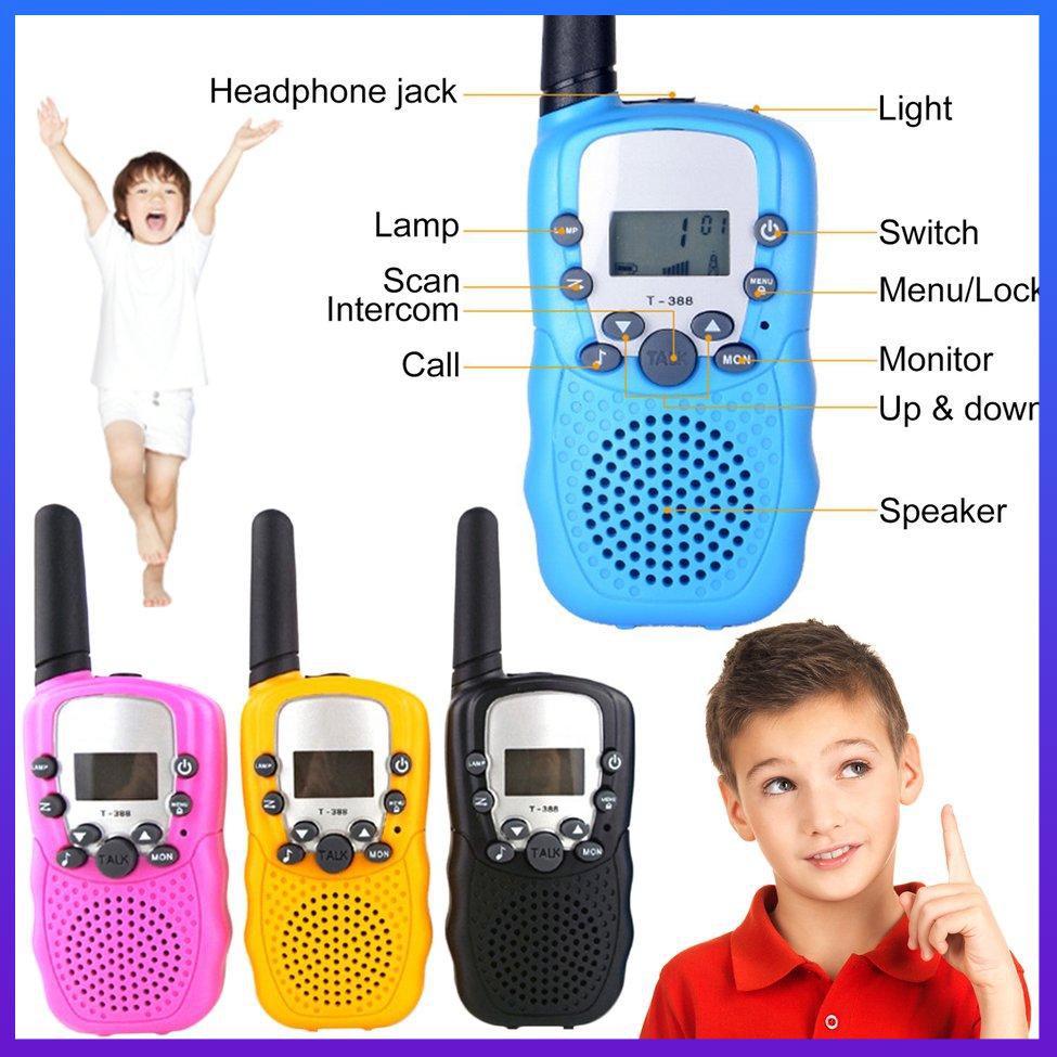 T388 UHF Dos Vías Radio Niños Walkie Talkie Mini Juguete Regalos Para (Color : Negro)