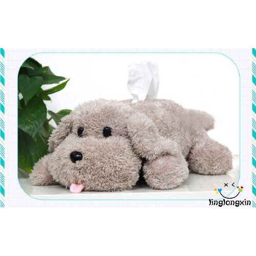 IXY-1pc Lindo Caniche De Felpa Suave Caja De Pañuelos Cubierta Titular Perro Juguete Papel Hogar #7