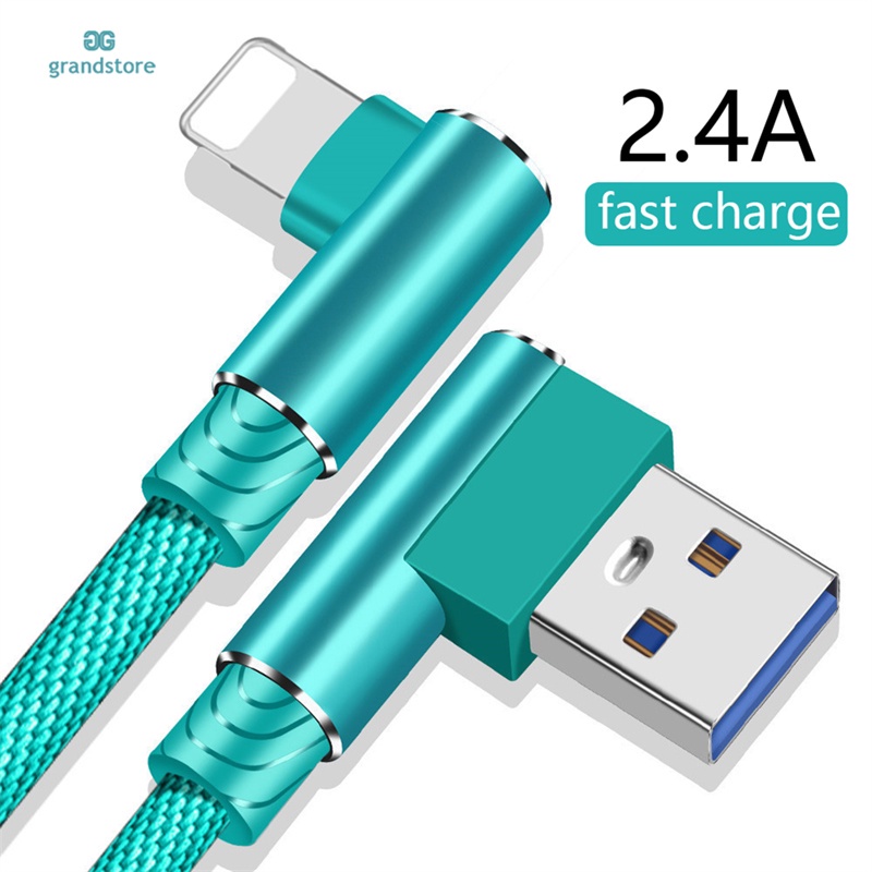 GS Cable De Carga Rápida USB De 90 Grados Para iPhone 6 6s 7 8 Plus X XR Xs 11 Pro Max 12 iPad Datos