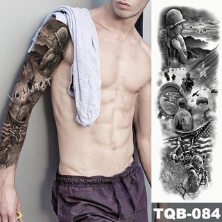 Image of thu nhỏ impermeable temporal falso tatuaje pegatina calavera animal esperanza hombres mujeres completo tótem tatto gran brazo manga tatuaje #5