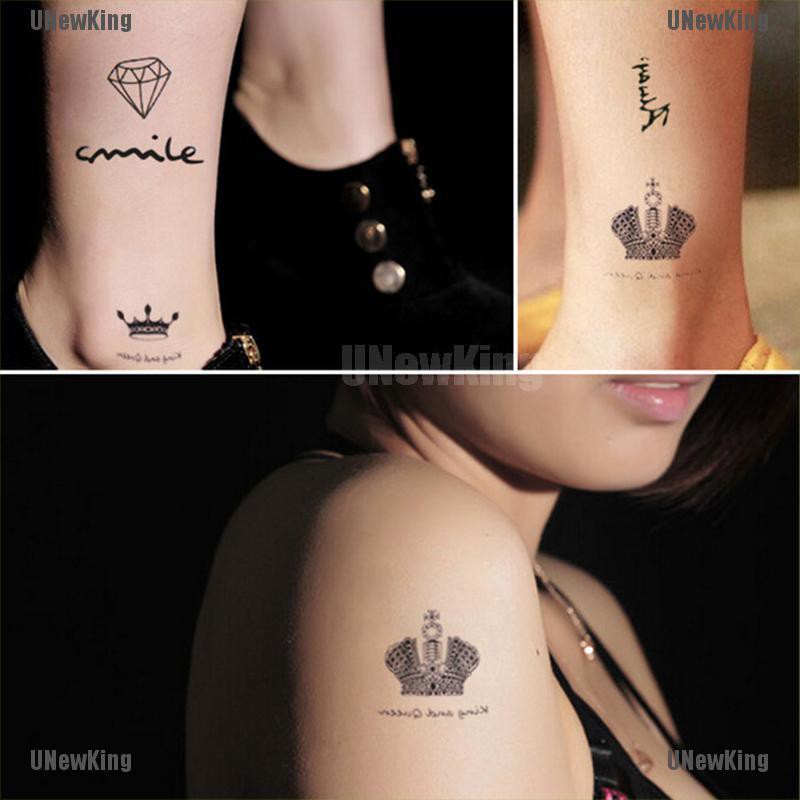 Tatuaje Temporal Tatoo Impermeable Pegatinas Maquillaje Corona Diamante