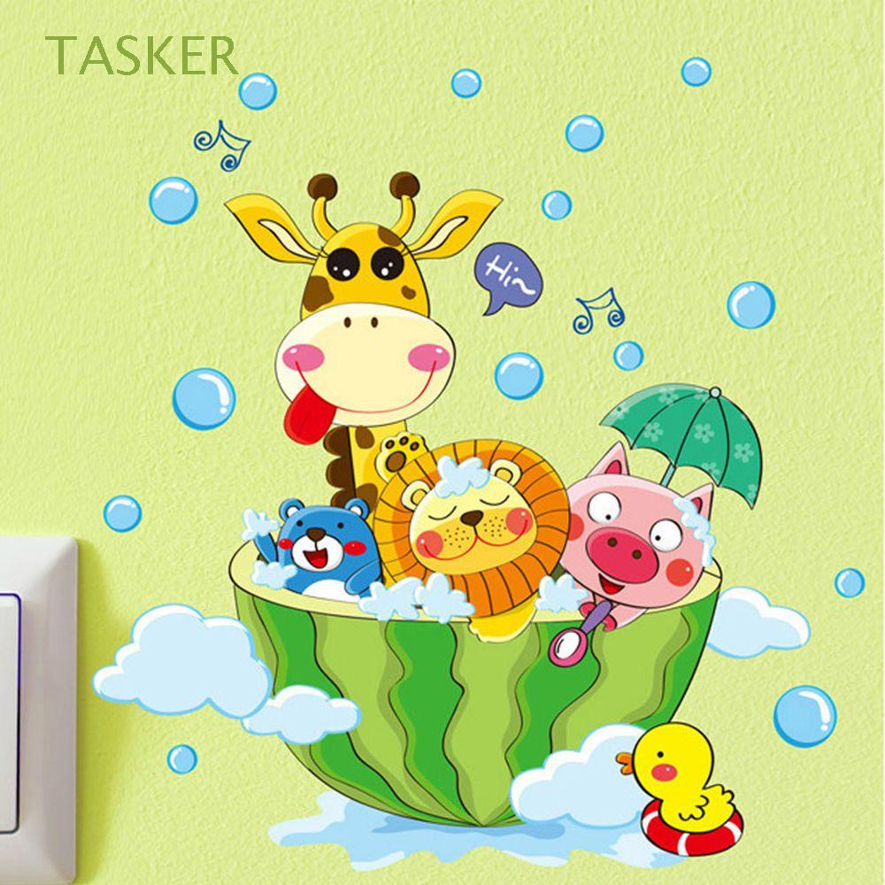 Tasker Cute Bathroom Decor Duck Decals Wall Stickers Kids Room Animals Removable Bath Shower Deer Self Adhesive Home Decoration Shopee Colombia