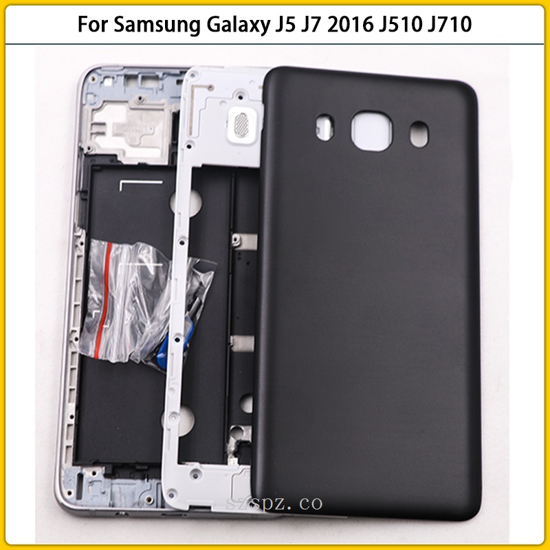 Nuevo Para Samsung Galaxy J5 J7 2016 J510 J710 Marco Medio Delantero Bisel Batería Cubierta Trasera Puerta Carcasa Completa Con #2