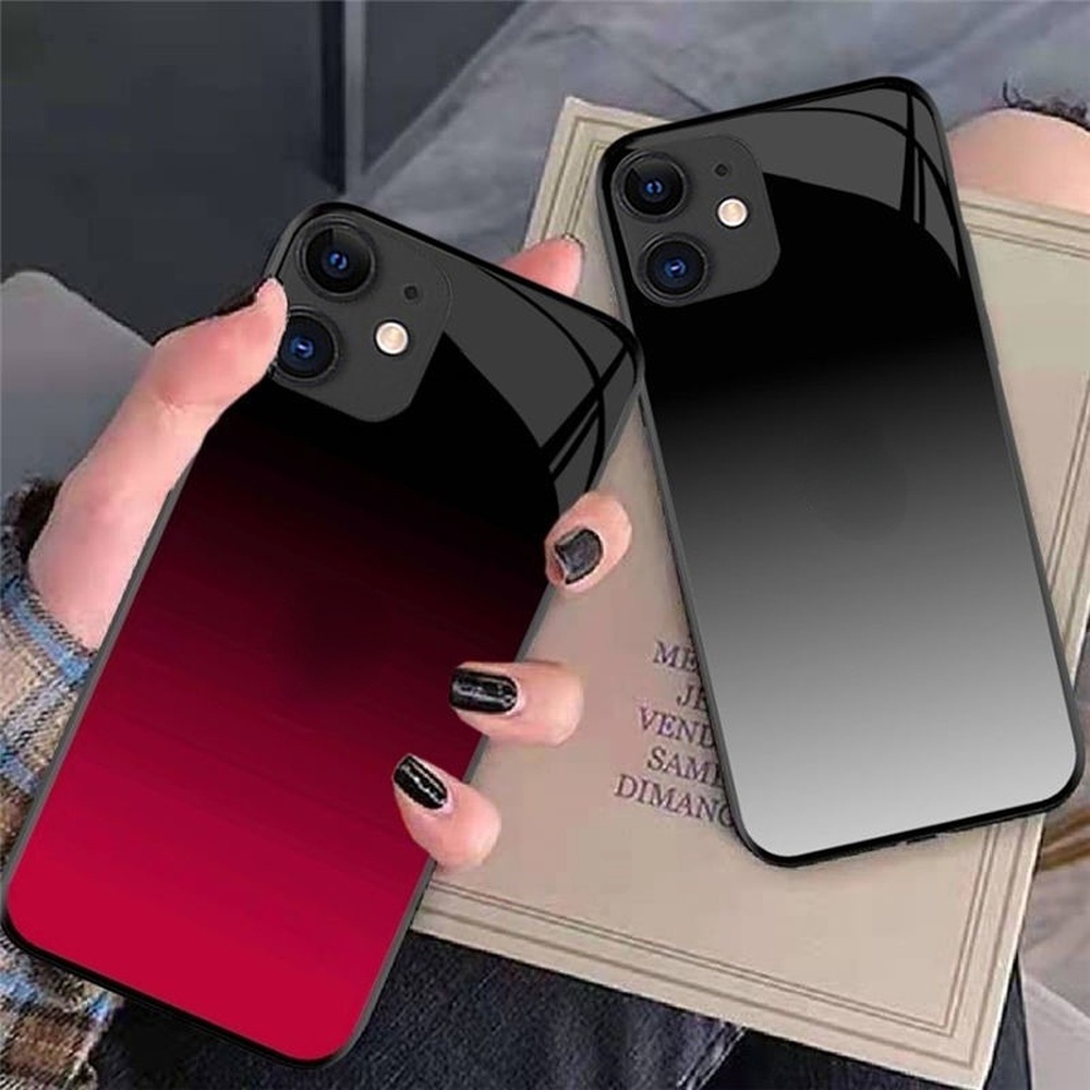 Caso Original Logo Para iPhone 13 12 11 Pro MAX Mini Del Teléfono XR X Xs 6 7 8 Se 2020 2022 6S plus 7 8 Caja De Vidrio Cubierta #5