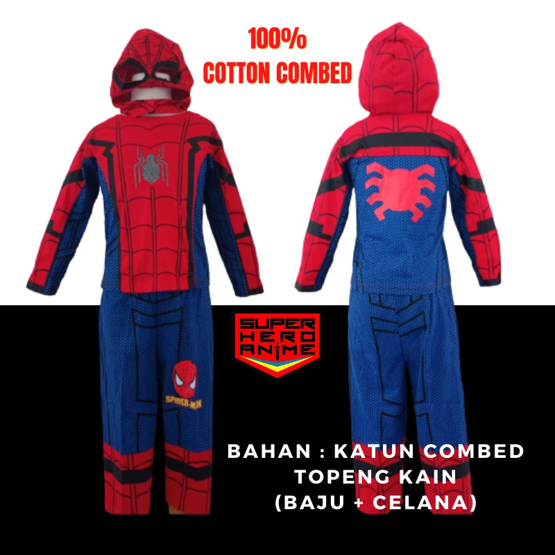 Disfraz de Spiderman niños máscara peinado de algodón ropa de personaje de  superhéroe | Shopee Colombia