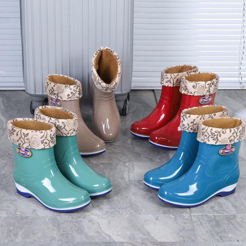 Zapatos De Agua De Mujeres s Botas De Lluvia De Moda Tubo Corto Antideslizante En El Medio Goma overshoes Bota | Shopee Colombia