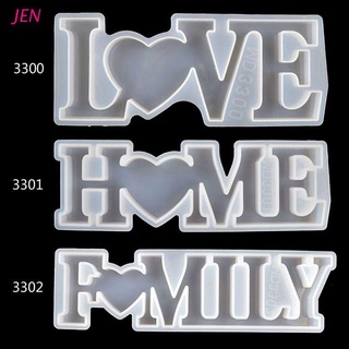 Image of JEN Love Home Familia Molde De Silicona Amor Resina Signo Palabra Epoxi Moldes Para Bricolaje Decoración De Mesa Arte Artesanía