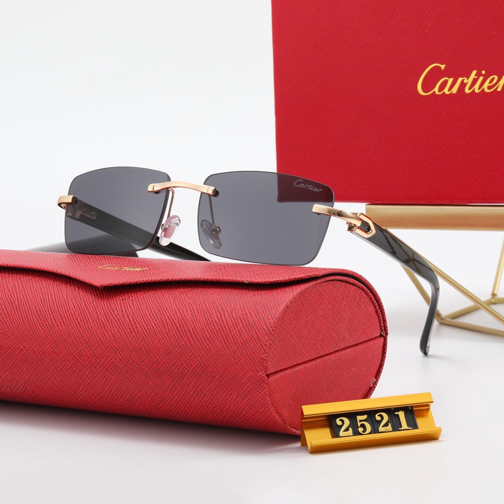 Cartier Gafas De Sol Polarizadas De Lujo Para Y Mujer universal red Roja pop Pequeñas Frescas | Shopee Colombia