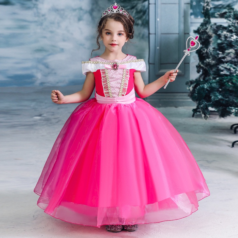 Navidad cos vestido de niña grande bella durmiente vestido de princesa Arlo  vestido de Aurora vestido largo | Shopee Colombia