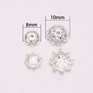 Image of thu nhỏ 100pcs / Lot Cuentas de metal en forma de loto plateadas tamaño 8 10 mm, utilizadas para la fabricación de joyas #5