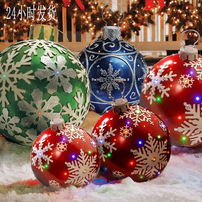 Nueva bola decorativa inflable de Navidad para exteriores de 60 CM, hecha de  PVC, bolas grandes y gigantes, decoraciones para árboles, decoración para  exteriores, bola de juguete | Shopee Colombia