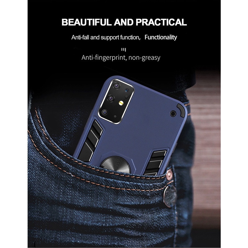 Image of Funda resistente para Samsung Galaxy S20 S20 Plus S20 Ultra S10 Lite Note 20 Note 10 Plus con soporte magnético para coche, soporte de anillo, absorción de golpes, defensor #8