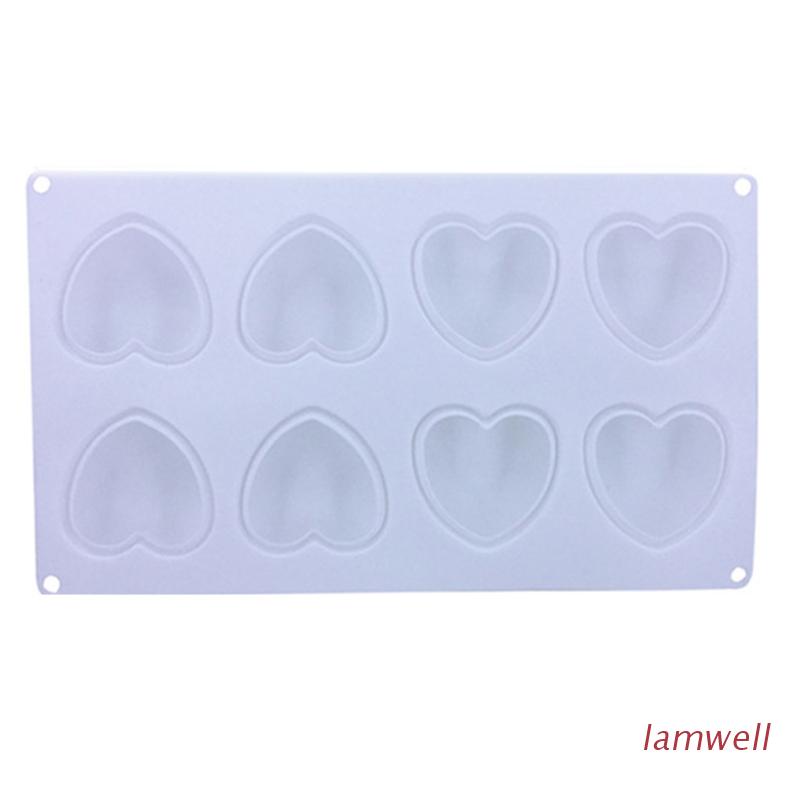IAM Moldes De Silicón De Corazón/8 Agujeros Para Hornear/Molde Para Hacer Pastel De Chocolate/Gelatina Domo Mousse #2