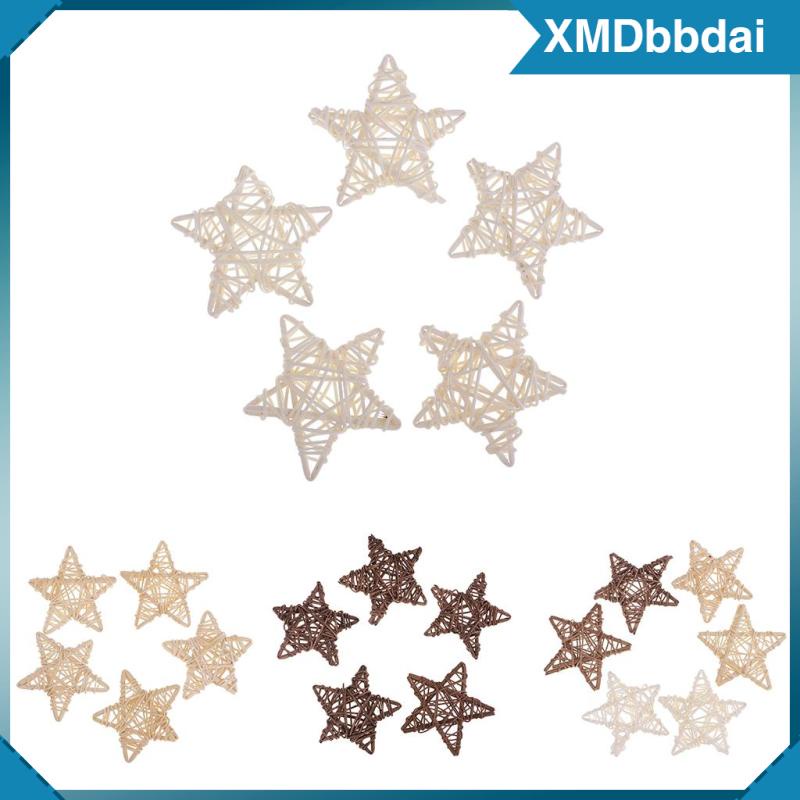 Image of \ [Xmdbbdai] 5 Bolas De Mimbre Blancas De 7 Cm De Estrellas Para Boda , Jardín , Navidad #7