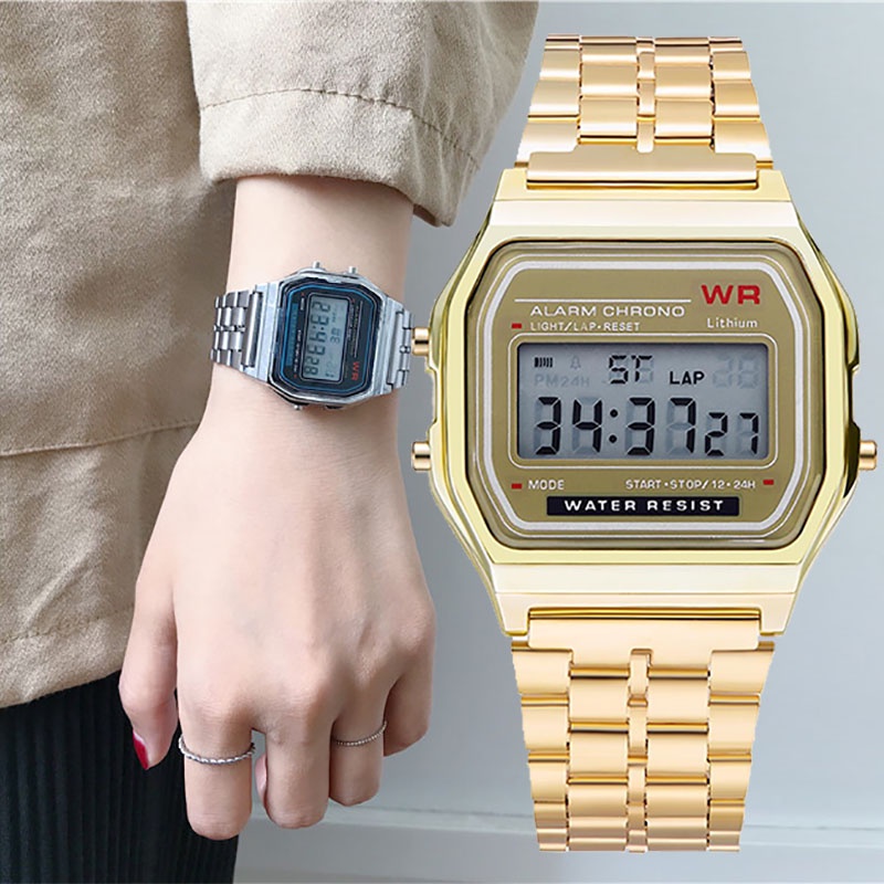 Casio Mujer Digital Dorado  F056 – Relojeria el hombre del tiempo