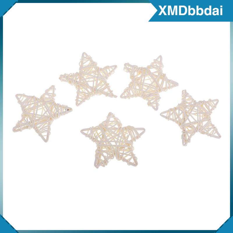Image of \ [Xmdbbdai] 5 Bolas De Mimbre Blancas De 7 Cm De Estrellas Para Boda , Jardín , Navidad #8