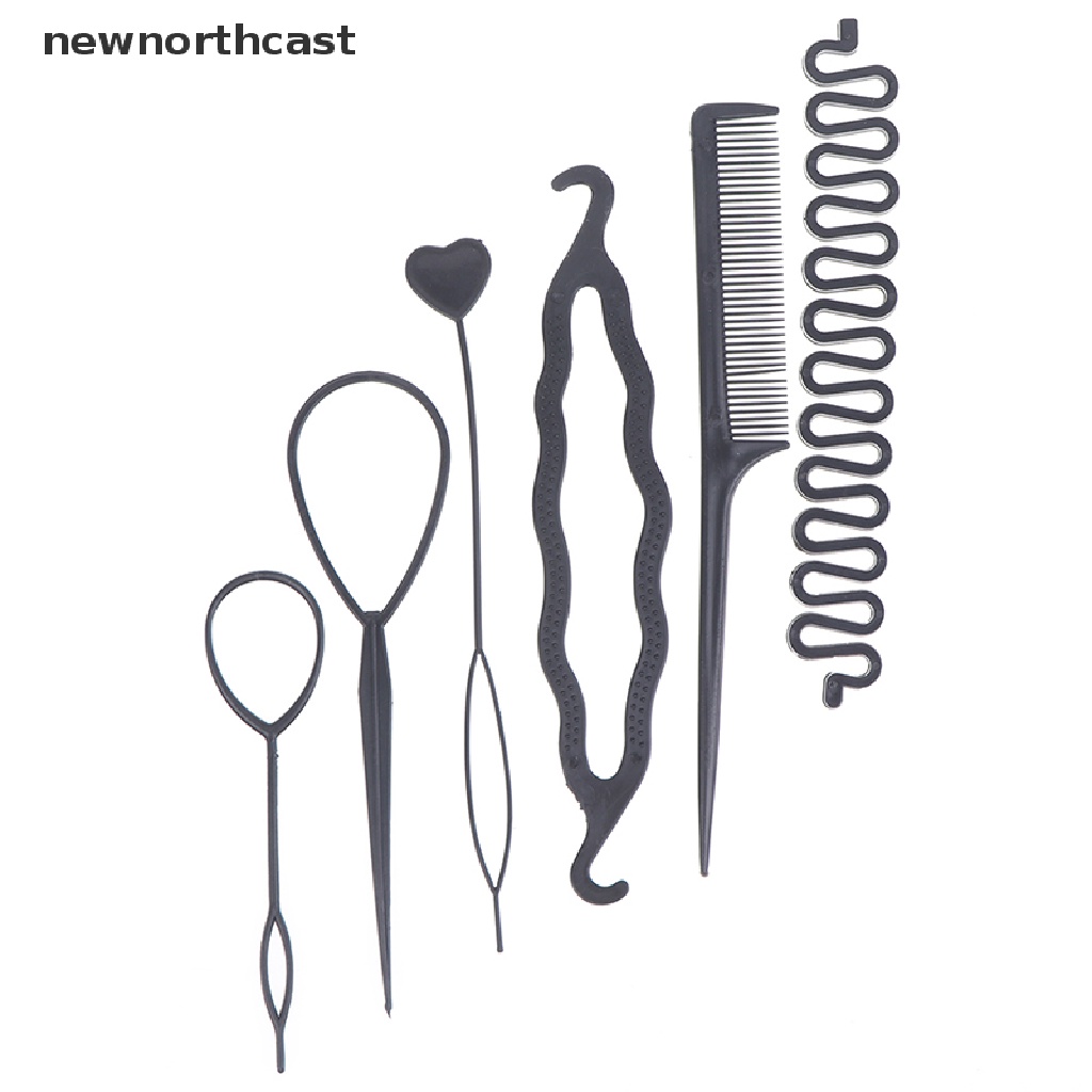 newnorthcast] 6 unids/set peinado trenzado herramientas pull-through aguja  pelo disco peine pelo | Shopee Colombia