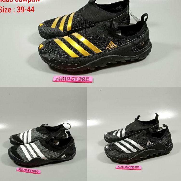 código F437) adidas jawpaw zapatos deslizamiento en Premium Original/ jawpaw 2 deslizamiento en oro negro | Colombia