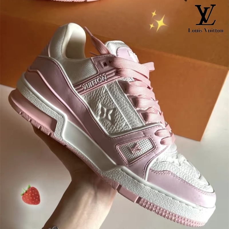 Louis Vuitton 100 % Mujer Bajas Rosa Parejas Zapatos Casuales | Shopee Colombia