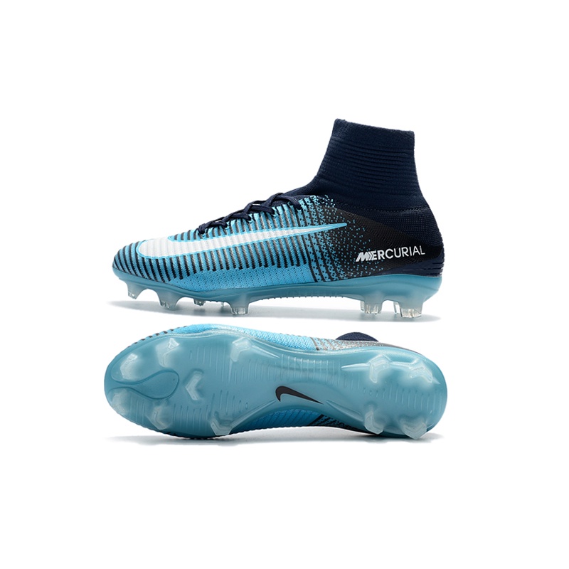 nike mercurial superfly v fg negro azul alta parte superior de fútbol zapatos hombres | Colombia
