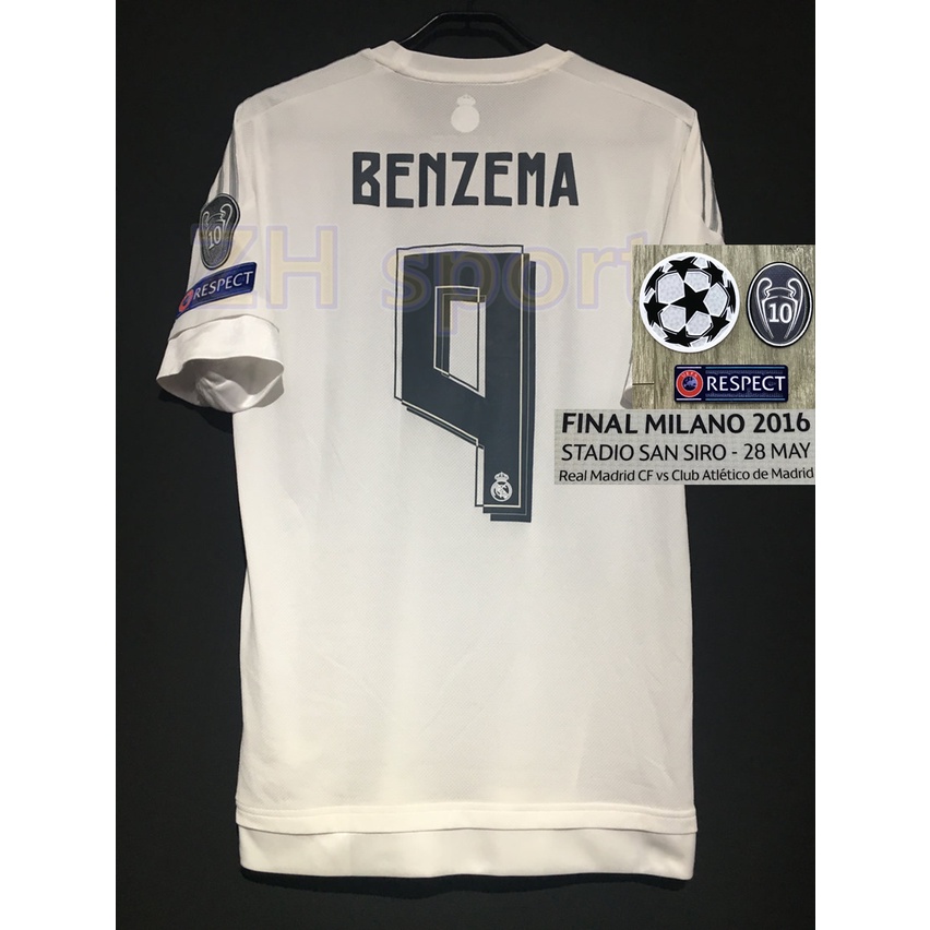 Real Madrid al 9 2015/16 Camiseta De Fútbol Nombre/Número de Casa Reproductor De Tamaño 