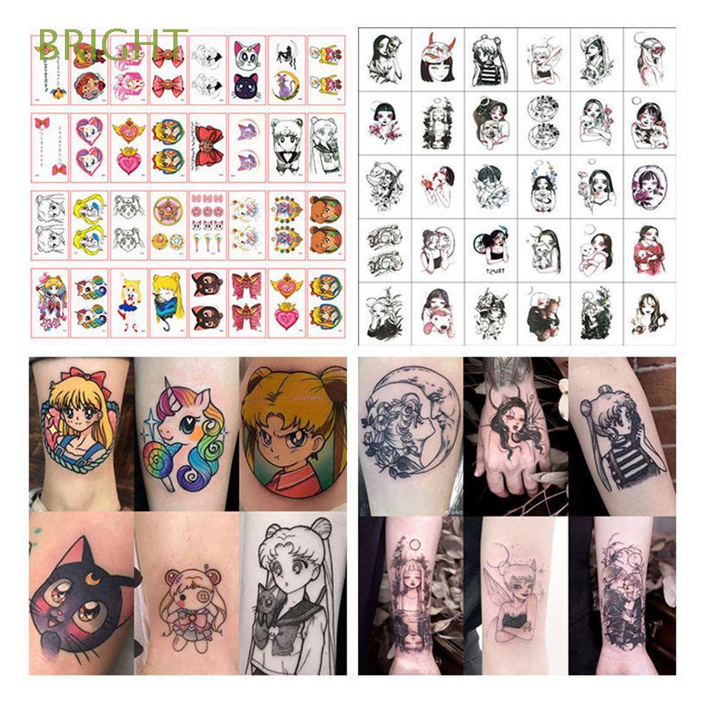 BRIGHT Kawaii Temporary Tattoo Stickers Disposable Tattoo Decals Body