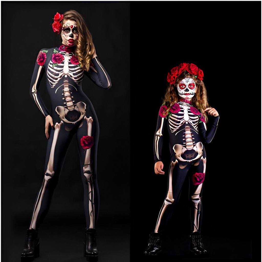 Traje De Halloween Para Mujer , Disfraz De Esqueleto , Mono De Cosplay Gato Flaco #8