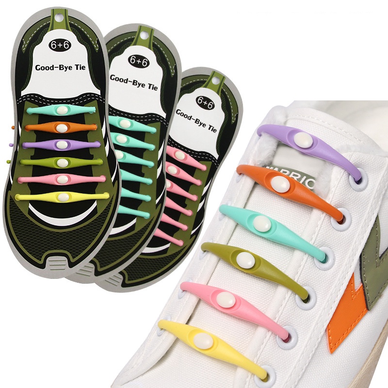 Cordones Elásticos Para Zapatos Sin Lazos De Silicona Para Zapatillas De Deporte De Goma Seguridad Simple Rápido Encaje 12 Pcs/1 Juego | Shopee Colombia