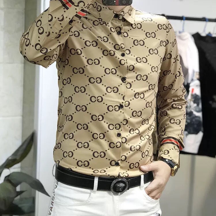 Gucci Primavera Otoño Hombre Camisas De Manga Larga Moda Alta Calidad  casual tops Hombres Ropa De Negocios | Shopee Colombia