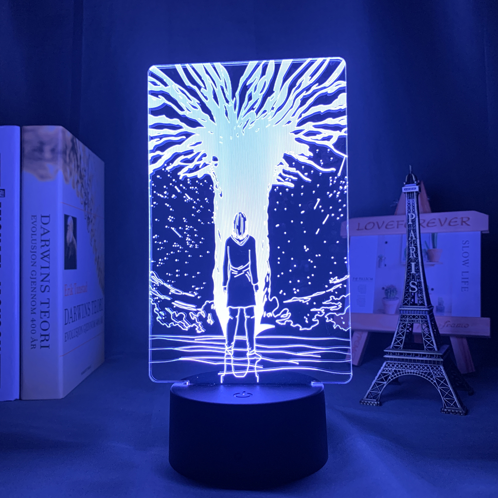 FaceToWind Animación Ataque en Titan Wings of Liberty Lámpara LED 3D con 7 Colores Cambio de Efecto Home Office Dormitorio Arte Decoración 