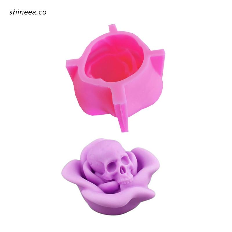 bay Flor Molde En Forma De Calavera De Vela Jabón DIY Artesanía Hecha A Mano Regalos Para Amigos